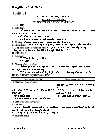 Giáo án Lớp 3 - Tuần 31 - Năm học 2020-2021 - Phạm Thị Bích Liễu