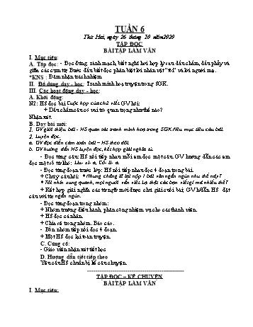 Giáo án Lớp 3 - Tuần 6 - Năm học 2020-2021 - Nguyễn Thị Ánh Tuyết