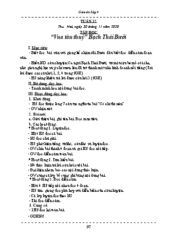 Giáo án Lớp 4 - Tuần 12 - Năm học 2020-2021 - Hồ Thị Lệ Phương