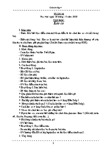 Giáo án Lớp 4 - Tuần 16 - Năm học 2020-2021 - Hồ Thị Lệ Phương