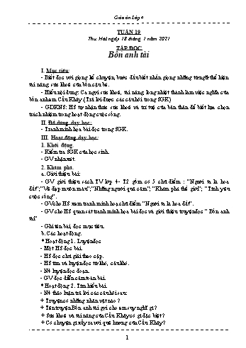 Giáo án Lớp 4 - Tuần 19 - Năm học 2020-2021 - Hồ Thị Lệ Phương