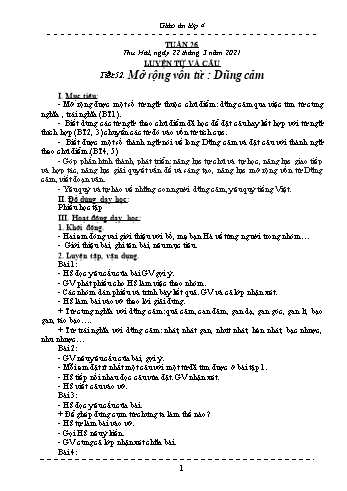 Giáo án Lớp 4 - Tuần 26 - Năm học 2020-2021 - Hồ Thị Lệ Phương