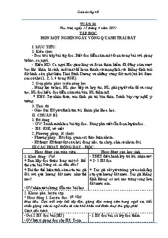 Giáo án Lớp 4 - Tuần 30 - Năm học 2020-2021 - Hồ Thị Lệ Phương