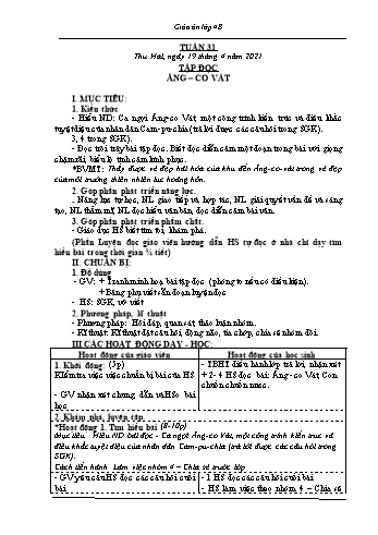 Giáo án Lớp 4 - Tuần 31 - Năm học 2020-2021 - Hồ Thị Lệ Phương