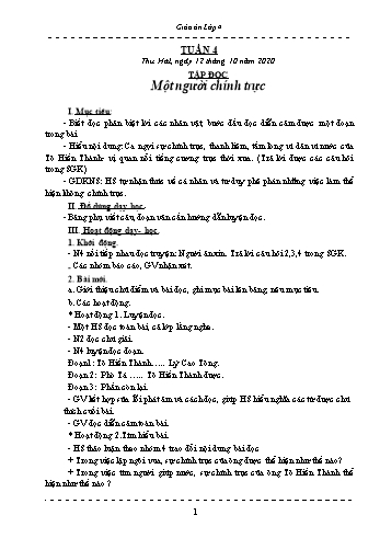 Giáo án Lớp 4 - Tuần 4 - Năm học 2020-2021 - Hồ Thị Lệ Phương