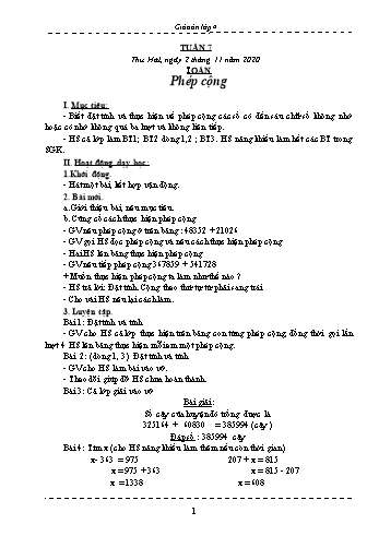 Giáo án Lớp 4 - Tuần 7 - Năm học 2020-2021 - Hồ Thị Lệ Phương