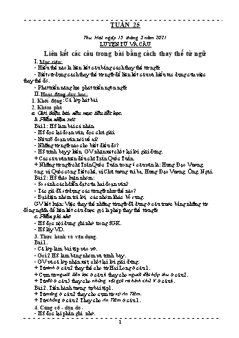 Giáo án Lớp 5 - Tuần 25 - Năm học 2020-2021 - Trần Thị Thu