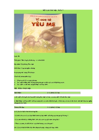 Giáo án Tiết đọc thư viện Lớp 3 - Năm học 2020-2021 - Nguyễn Thị Hồng Nhung