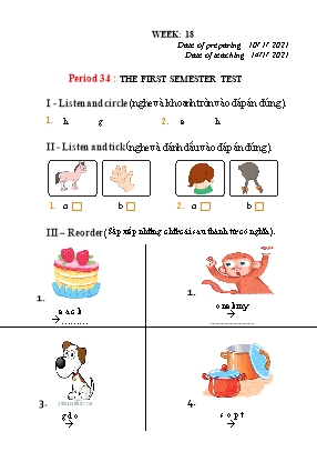 Giáo ansn Tiếng Anh Lớp 2 - Tuần 18 - Năm học 2020-2021 - Cao Văn Hùng