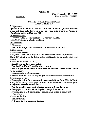 Giáo ansn Tiếng Anh Lớp 3 - Tuần 23 - Năm học 2020-2021 - Cao Văn Hùng