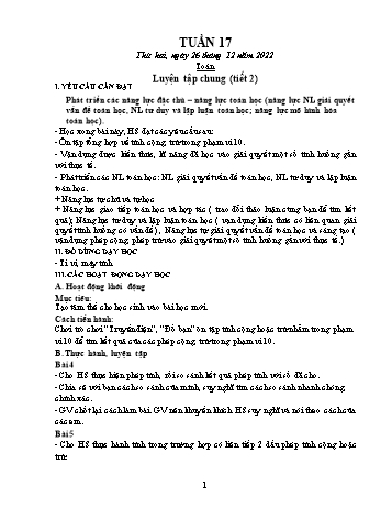 Kế hoạch bài dạy các môn Khối 1 - Tuần 17 - Năm học 2022-2023 - Đậu Thị Tuyết Mai