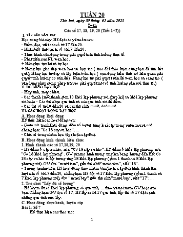 Kế hoạch bài dạy các môn Khối 1 - Tuần 20 - Năm học 2022-2023 - Đậu Thị Tuyết Mai