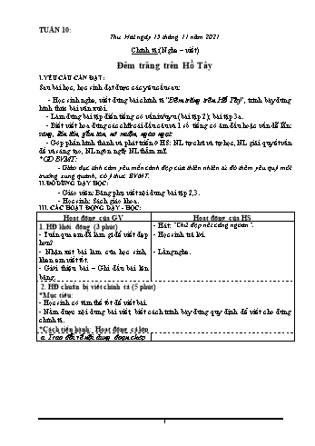 Kế hoạch bài dạy các môn Khối 3 - Tuần 10 - Năm học 2021-2022 - Phan Thị Thu Hằng