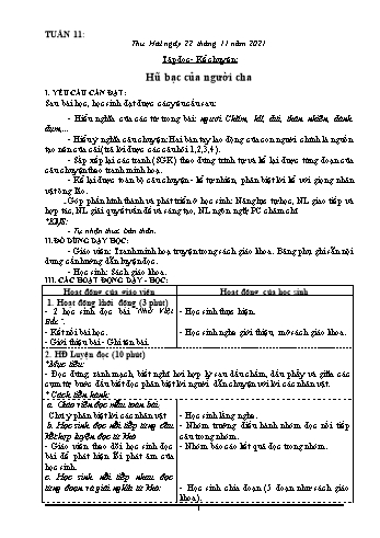 Kế hoạch bài dạy các môn Khối 3 - Tuần 11 - Năm học 2021-2022 - Phan Thị Thu Hằng