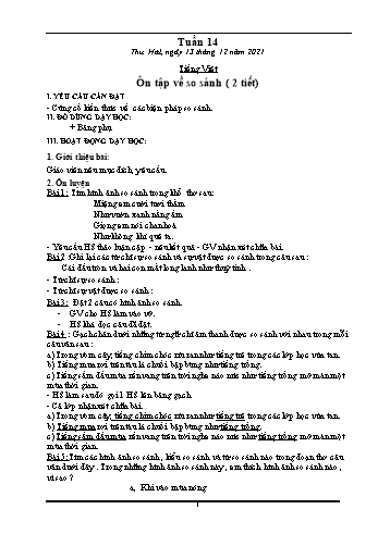 Kế hoạch bài dạy các môn Khối 3 - Tuần 14 - Năm học 2021-2022 - Phan Thị Thu Hằng