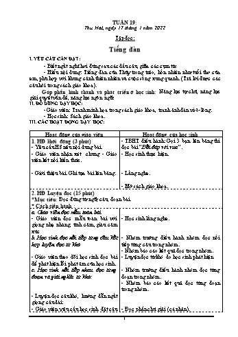 Kế hoạch bài dạy các môn Khối 3 - Tuần 19 - Năm học 2021-2022 - Phan Thị Thu Hằng