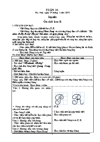 Kế hoạch bài dạy các môn Khối 3 - Tuần 20 - Năm học 2021-2022 - Phan Thị Thu Hằng