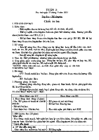Kế hoạch bài dạy các môn Khối 3 - Tuần 3 - Năm học 2021-2022 - Phan Thị Thu Hằng