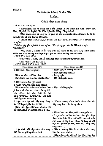Kế hoạch bài dạy các môn Khối 3 - Tuần 9 - Năm học 2021-2022 - Phan Thị Thu Hằng
