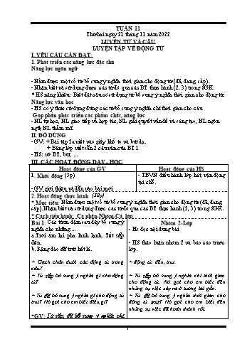 Kế hoạch bài dạy các môn Khối 4 - Tuần 11 - Năm học 2022-2023 - Hà Thị Minh Xuyến
