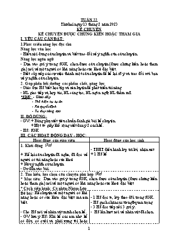 Kế hoạch bài dạy các môn Khối 4 - Tuần 22 - Năm học 2022-2023 - Hà Thị Minh Xuyến
