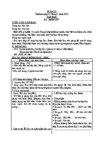 Kế hoạch bài dạy các môn Khối 4 - Tuần 35 - Năm học 2022-2023 - Hà Thị Minh Xuyến