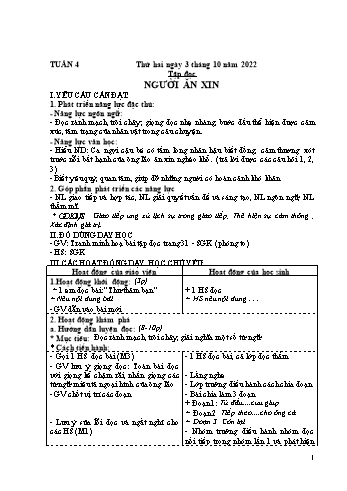 Kế hoạch bài dạy các môn Khối 4 - Tuần 4 - Năm học 2022-2023 - Hà Thị Minh Xuyến