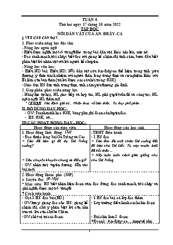 Kế hoạch bài dạy các môn Khối 4 - Tuần 6 - Năm học 2022-2023 - Hà Thị Minh Xuyến