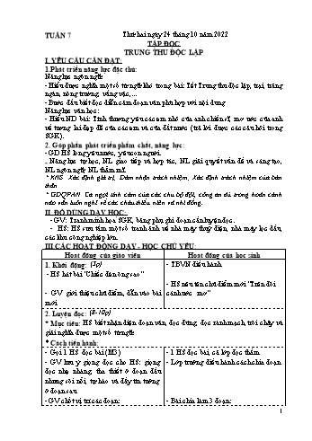 Kế hoạch bài dạy các môn Khối 4 - Tuần 7 - Năm học 2022-2023 - Hà Thị Minh Xuyến