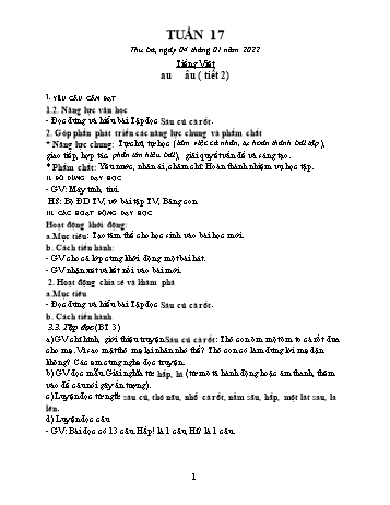 Kế hoạch bài dạy các môn Lớp 1 - Tuần 17 - Năm học 2021-2022 - Trần Thị Thanh Hoa