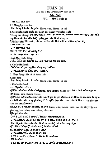 Kế hoạch bài dạy các môn Lớp 1 - Tuần 18 - Năm học 2021-2022 - Trần Thị Thanh Hoa