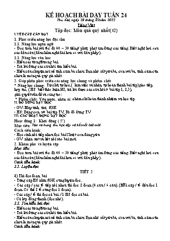 Kế hoạch bài dạy các môn Lớp 1 - Tuần 24 - Năm học 2021-2022 - Trần Thị Thanh Hoa