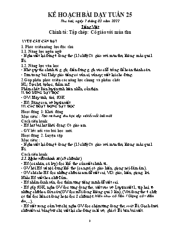 Kế hoạch bài dạy các môn Lớp 1 - Tuần 25 - Năm học 2021-2022 - Trần Thị Thanh Hoa