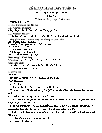 Kế hoạch bài dạy các môn Lớp 1 - Tuần 26 - Năm học 2021-2022 - Trần Thị Thanh Hoa