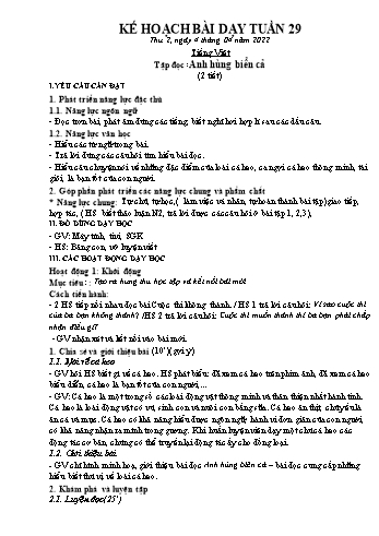 Kế hoạch bài dạy các môn Lớp 1 - Tuần 29 - Năm học 2021-2022 - Trần Thị Thanh Hoa