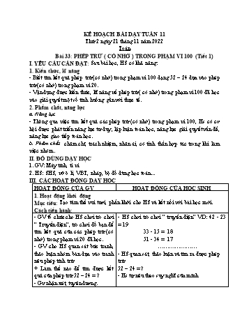 Kế hoạch bài dạy các môn Lớp 2 - Tuần 11 - Năm học 2022-2023 - Nguyễn Thị Minh Thúy
