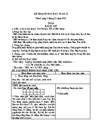 Kế hoạch bài dạy các môn Lớp 2 - Tuần 13 - Năm học 2022-2023 - Nguyễn Thị Minh Thúy