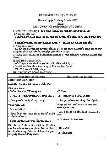 Kế hoạch bài dạy các môn Lớp 2 - Tuần 19 - Năm học 2022-2023 - Lương Thị Lý