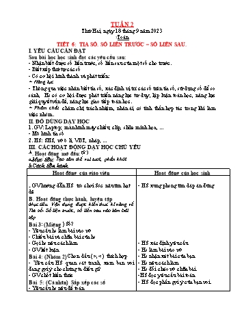 Kế hoạch bài dạy các môn Lớp 2 - Tuần 2 - Năm học 2023-2024