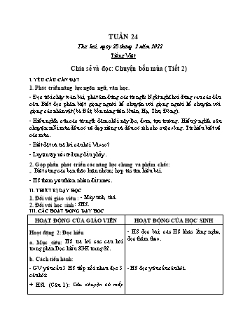 Kế hoạch bài dạy các môn Lớp 2 - Tuần 24 - Năm học 2021-2022 - Cao Thị Huệ