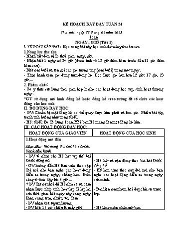 Kế hoạch bài dạy các môn Lớp 2 - Tuần 24 - Năm học 2022-2023 - Nguyễn Thị Minh Thúy