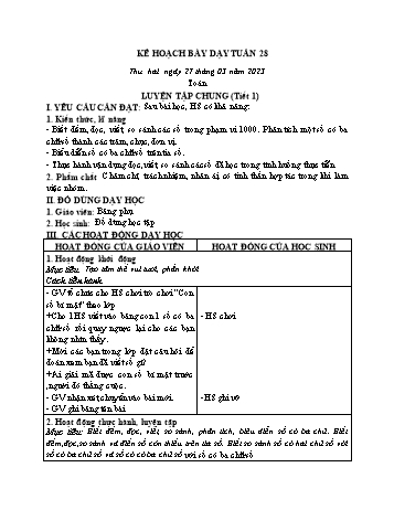 Kế hoạch bài dạy các môn Lớp 2 - Tuần 28 - Năm học 2022-2023 - Nguyễn Thị Minh Thúy