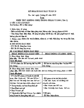 Kế hoạch bài dạy các môn Lớp 2 - Tuần 29 - Năm học 2022-2023 - Lương Thị Lý