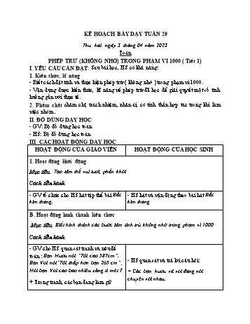 Kế hoạch bài dạy các môn Lớp 2 - Tuần 29 - Năm học 2022-2023 - Nguyễn Thị Minh Thúy
