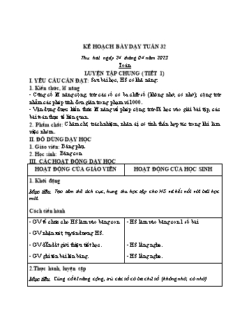 Kế hoạch bài dạy các môn Lớp 2 - Tuần 32 - Năm học 2022-2023 - Nguyễn Thị Minh Thúy