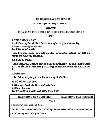 Kế hoạch bài dạy các môn Lớp 2 - Tuần 33 - Năm học 2022-2023 - Lương Thị Lý