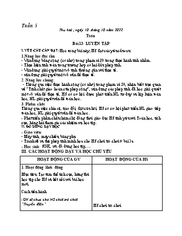 Kế hoạch bài dạy các môn Lớp 2 - Tuần 5 - Năm học 2022-2023 - Nguyễn Thị Minh Thúy
