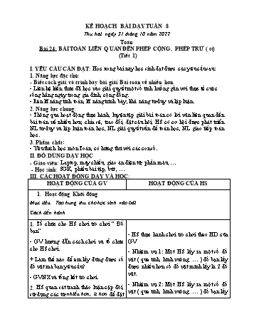 Kế hoạch bài dạy các môn Lớp 2 - Tuần 8 - Năm học 2022-2023 - Nguyễn Thị Minh Thúy