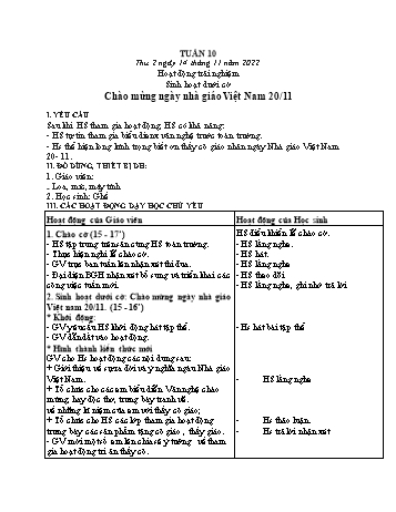 Kế hoạch bài dạy các môn Lớp 3 - Tuần 10 - Năm học 2022-2023 - Tống Trần Thăng