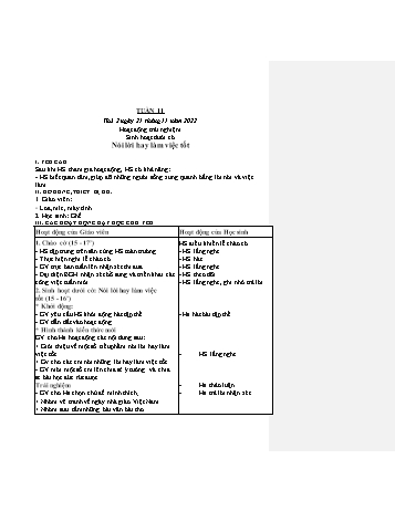 Kế hoạch bài dạy các môn Lớp 3 - Tuần 11 - Năm học 2022-2023 - Tống Trần Thăng